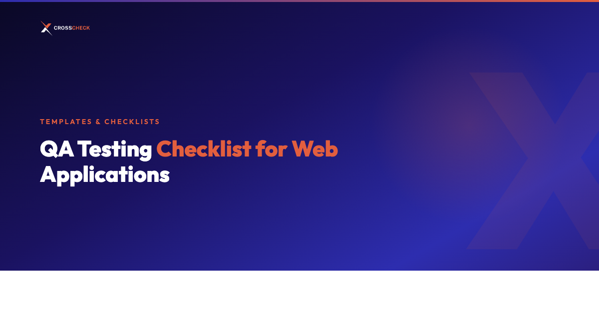 QA Testing Checklist for Web Applications