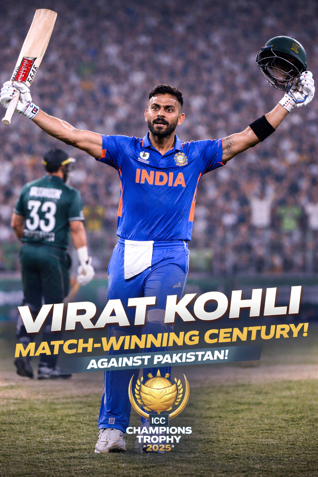 Virat Kohli Scores Match-Winning Century Against Pakistan in Champions Trophy 2025